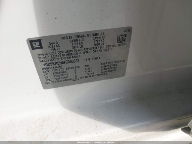 2015 CHEVROLET SILVERADO 1500 1GCVKREH5FZ303802 Photo 8