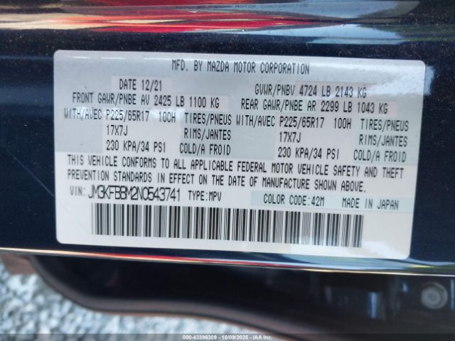 2022 MAZDA CX-5 JM3KFBBM2N0543741 Photo 8