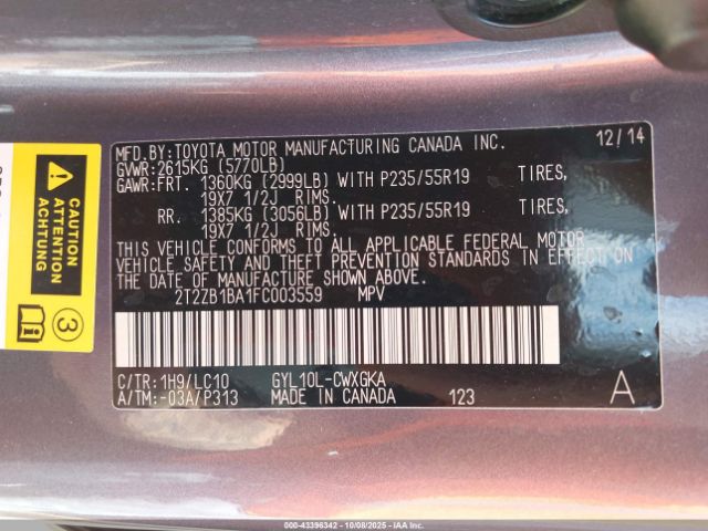 2015 LEXUS RX 450H 2T2ZB1BA1FC003559 Photo 8