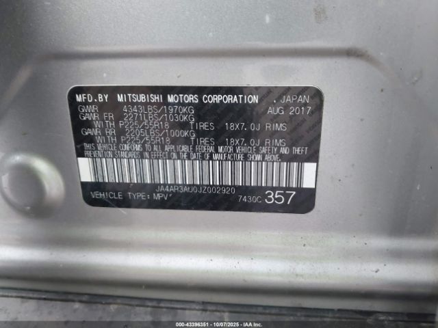 2018 MITSUBISHI OUTLANDER SPORT JA4AR3AU0JZ002920 Photo 8