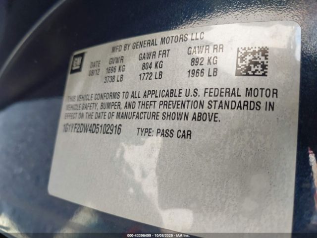 2013 CHEVROLET CORVETTE 1G1YF2DW4D5102916 Photo 8