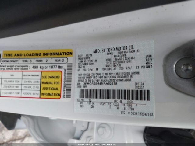 2021 FORD BRONCO SPORT 3FMCR9B64MRA52418 Photo 8