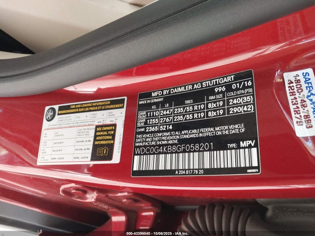 Mercedes-Benz m274 2016 WDC0G4KB8GF058201 Image 9
