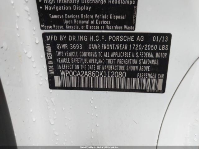 2013 PORSCHE BOXSTER WP0CA2A86DK112080 Photo 8