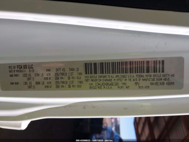 2019 JEEP WRANGLER UNLIMITED 1C4HJXDN9KW661301 Photo 8