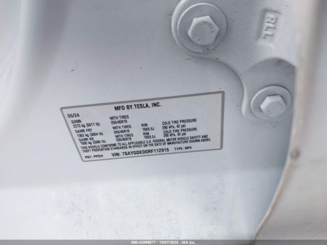 2024 TESLA MODEL Y 7SAYGDED0RF112915 Photo 8
