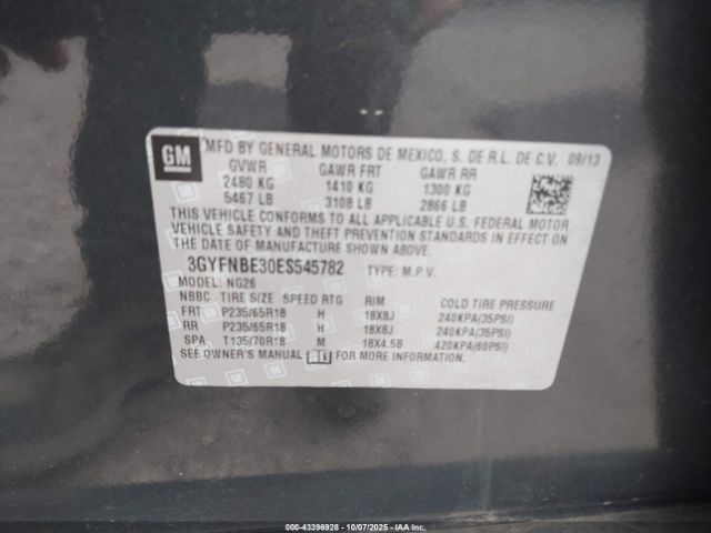 2014 CADILLAC SRX 3GYFNBE30ES545782 Photo 8