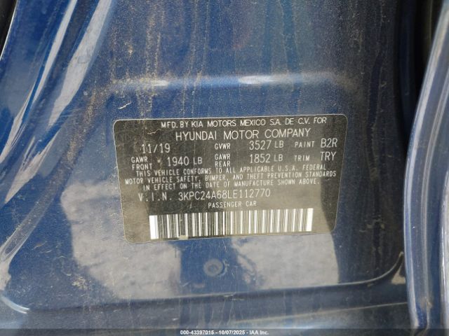 2020 HYUNDAI ACCENT 3KPC24A68LE112770 Photo 8