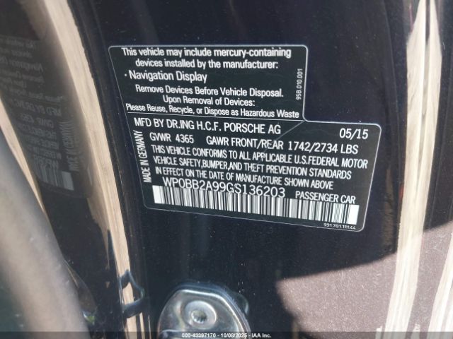 2016 PORSCHE 911 WP0BB2A99GS136203 Photo 8