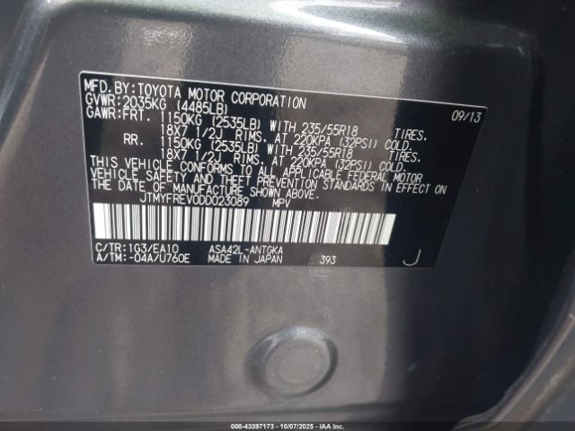 2013 TOYOTA RAV4 JTMYFREV0DD023089 Photo 8