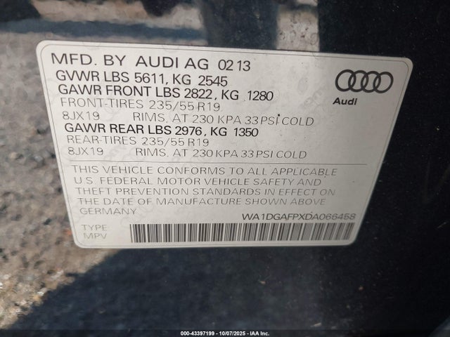 2013 AUDI Q5 WA1DGAFPXDA066458 Photo 8