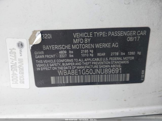 2018 BMW 320I WBA8E1G50JNU89691 Photo 8