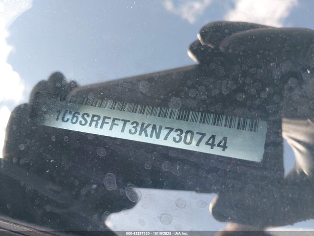 43397350 :رقم المزاد ، 1C6SRFFT3KN730744 vin ، 2019 Ram 1500 Big Horn/lone Star  4x4 5'7 Box مزاد بيع