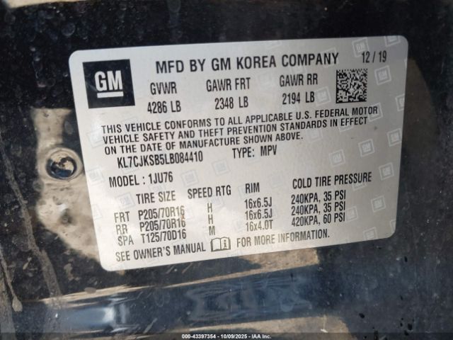 2020 CHEVROLET TRAX KL7CJKSB5LB084410 Photo 8