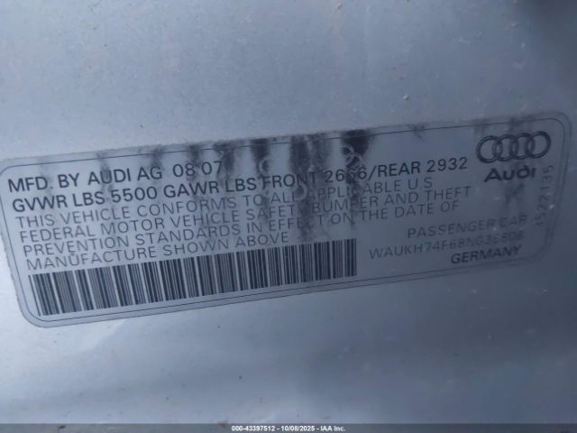 2008 AUDI A6 WAUKH74F68N038806 Photo 8