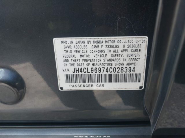 2004 ACURA TSX JH4CL96974C028394 Photo 8