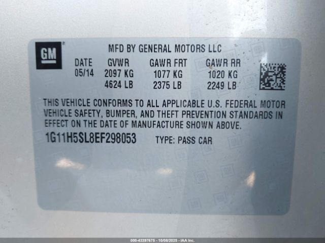 2014 CHEVROLET MALIBU 1G11H5SL8EF298053 Photo 8