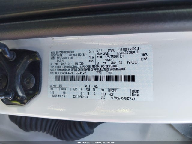 Ford F-150 2015 1FTEW1EG7FFB94127 Image 9