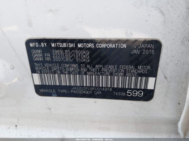 2015 MITSUBISHI LANCER JA32U2FU9FU014918 Photo 8