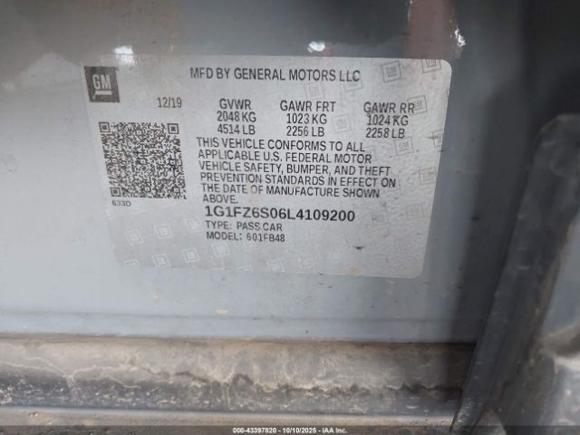 2020 CHEVROLET BOLT EV 1G1FZ6S06L4109200 Photo 8