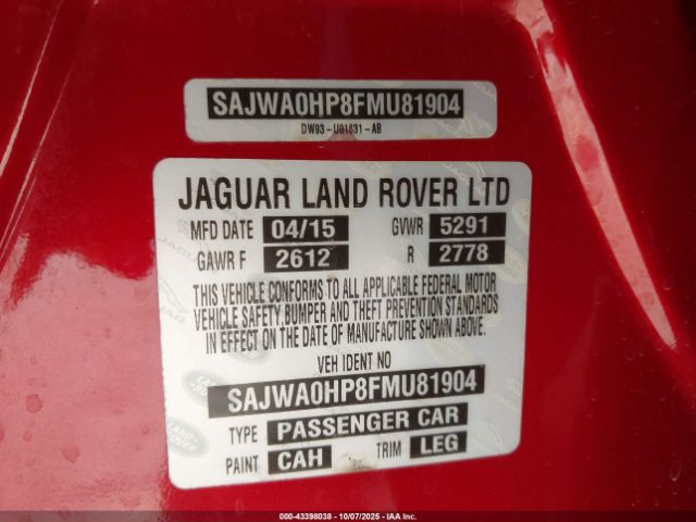 2015 JAGUAR XF SAJWA0HP8FMU81904 Photo 8