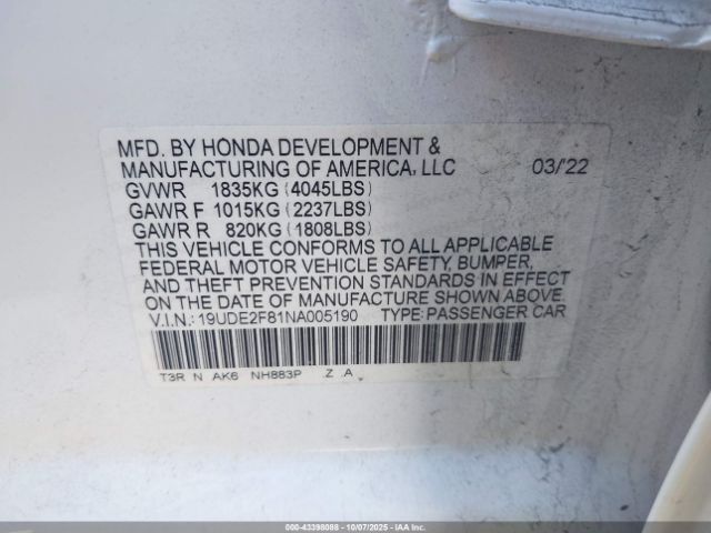 2022 ACURA ILX 19UDE2F81NA005190 Photo 8