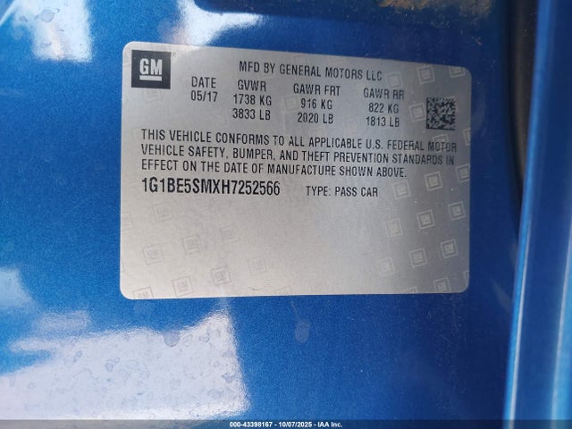Chevrolet Cruze Lt Auto 2017 1G1BE5SMXH7252566 Image 26