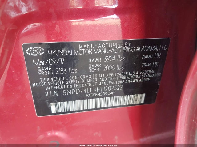 Hyundai Elantra 2017 5NPD74LF4HH202522 Image 9