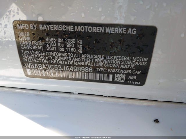 2018 BMW 320I WBA8A3C53JA498986 Photo 8