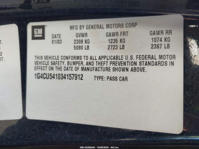 2003 BUICK PARK AVENUE 1G4CU541034157912 Photo 8