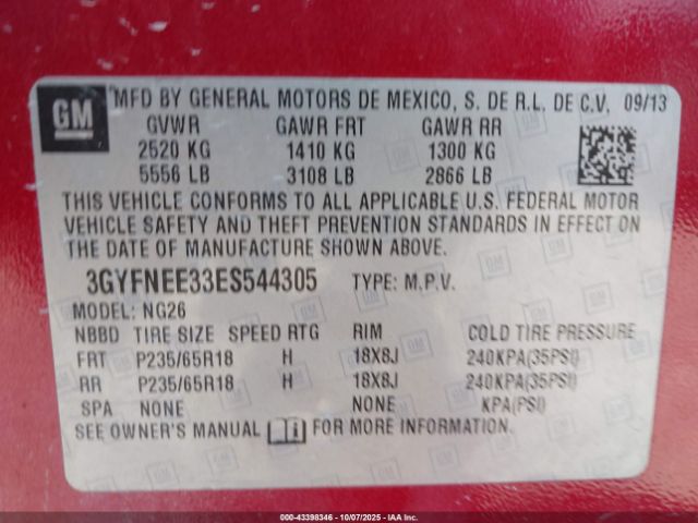 2014 CADILLAC SRX 3GYFNEE33ES544305 Photo 8