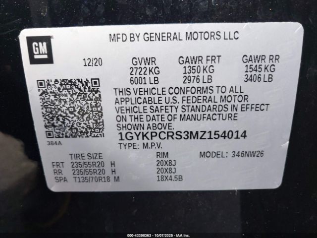 2021 CADILLAC XT6 1GYKPCRS3MZ154014 Photo 8