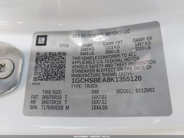 Chevrolet lcv - spark ignited direct injection, variable valve timing, dcvcp, e85 max, e0-e100, alum 2019 1GCHSBEA8K1355120 Image 9