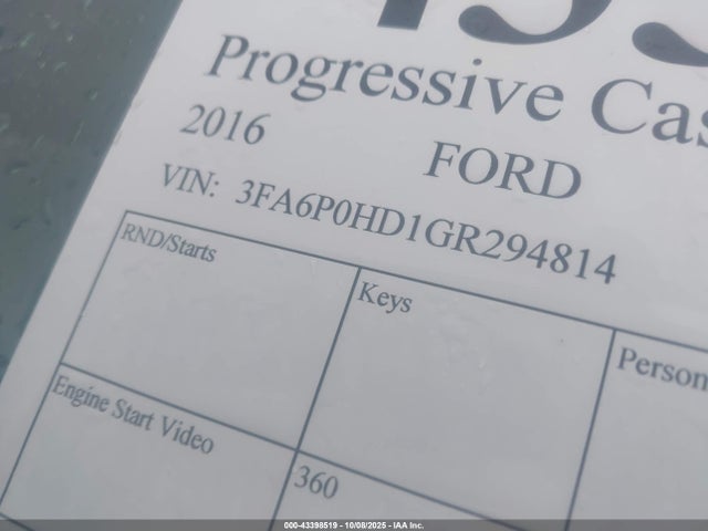 Ford FUSION SE 2016 3FA6P0HD1GR294814 Image 9