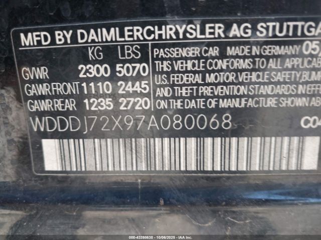 2007 MERCEDES-BENZ CLS 550 WDDDJ72X97A080068 Photo 8