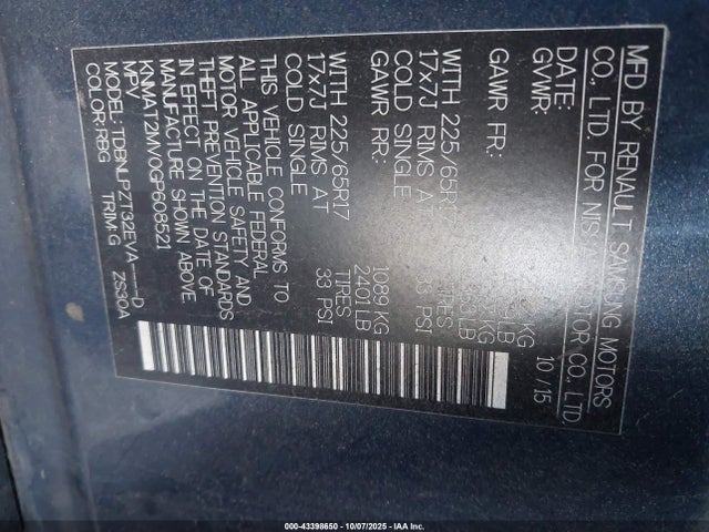 Nissan 2016 2016 KNMAT2MV0GP608521 Image 9