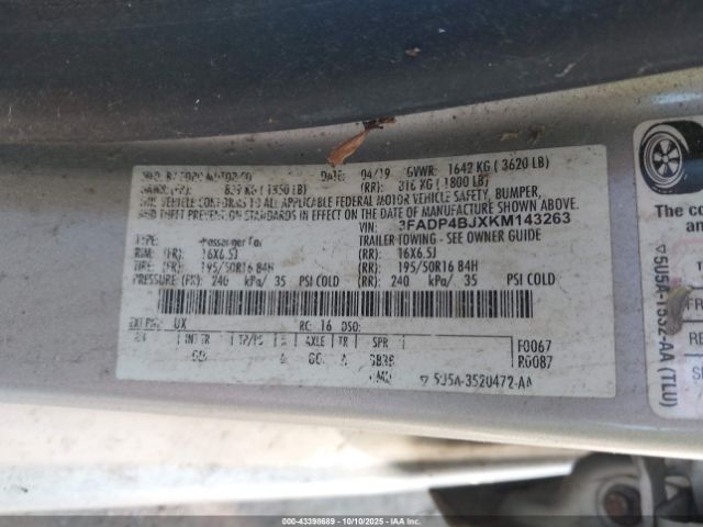 2019 FORD FIESTA 3FADP4BJXKM143263 Photo 8