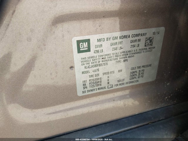 Buick luv 2015 KL4CJASB0FB057076 Image 9