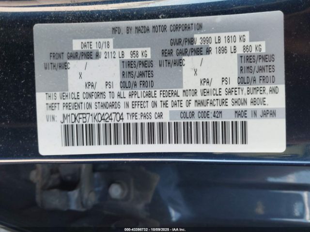 2019 MAZDA CX-3 JM1DKFB71K0424704 Photo 8