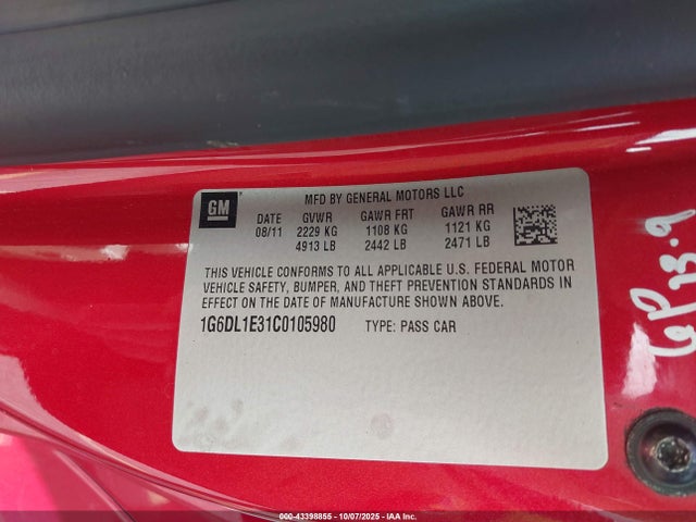 2012 CADILLAC CTS 1G6DL1E31C0105980 Photo 8