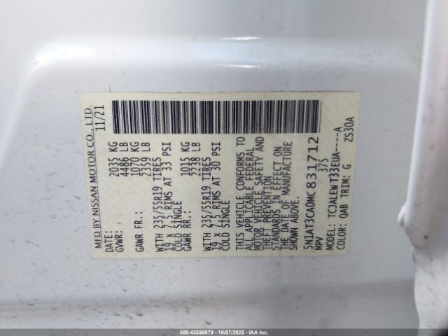 2021 NISSAN ROGUE 5N1AT3CA0MC831712 Photo 8