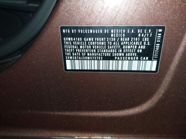 2017 VOLKSWAGEN JETTA 3VW2B7AJ3HM373753 Photo 8