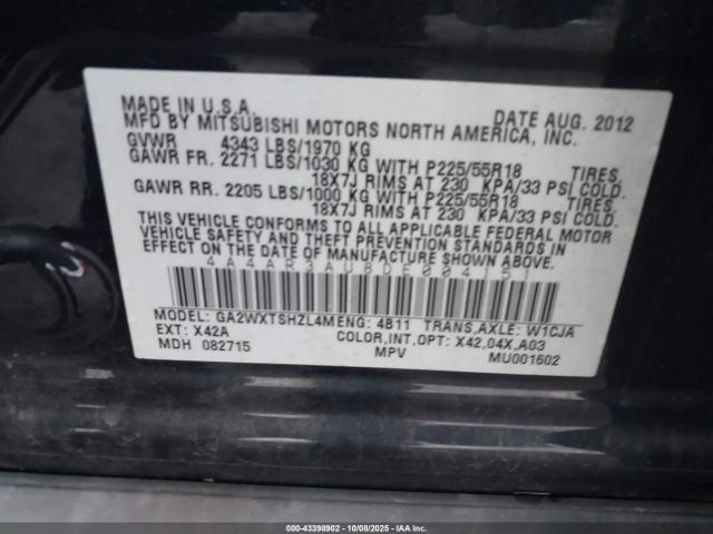 2013 MITSUBISHI OUTLANDER SPORT 4A4AR3AU8DE004151 Photo 8
