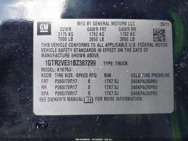 2011 GMC SIERRA 1500 1GTR2VE31BZ387299 Photo 8