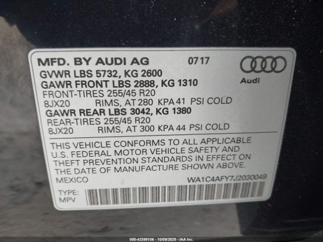 2018 AUDI SQ5 WA1C4AFY7J2030049 Photo 8