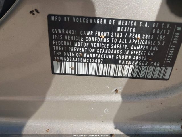 2014 VOLKSWAGEN JETTA HYBRID 3VW637AJ1EM213607 Photo 8