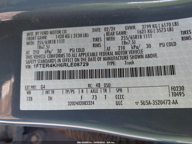 2024 FORD RANGER 1FTER4KH6RLE08729 Photo 8