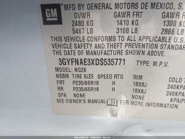 2013 CADILLAC SRX 3GYFNAE3XDS535771 Photo 8