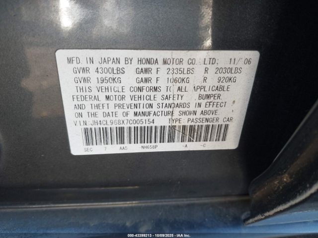 2007 ACURA TSX JH4CL968X7C005154 Photo 8