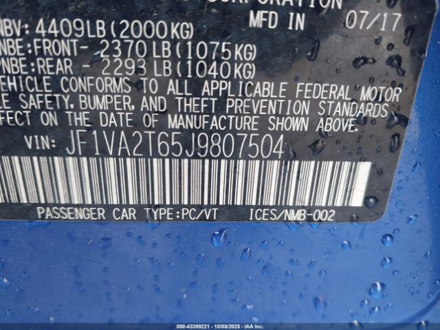 2018 SUBARU WRX STI JF1VA2T65J9807504 Photo 8